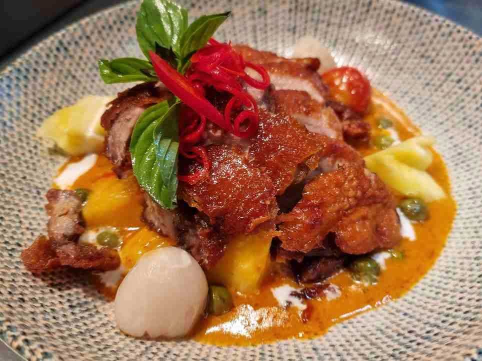 A duck dish from Restaurang Charm
