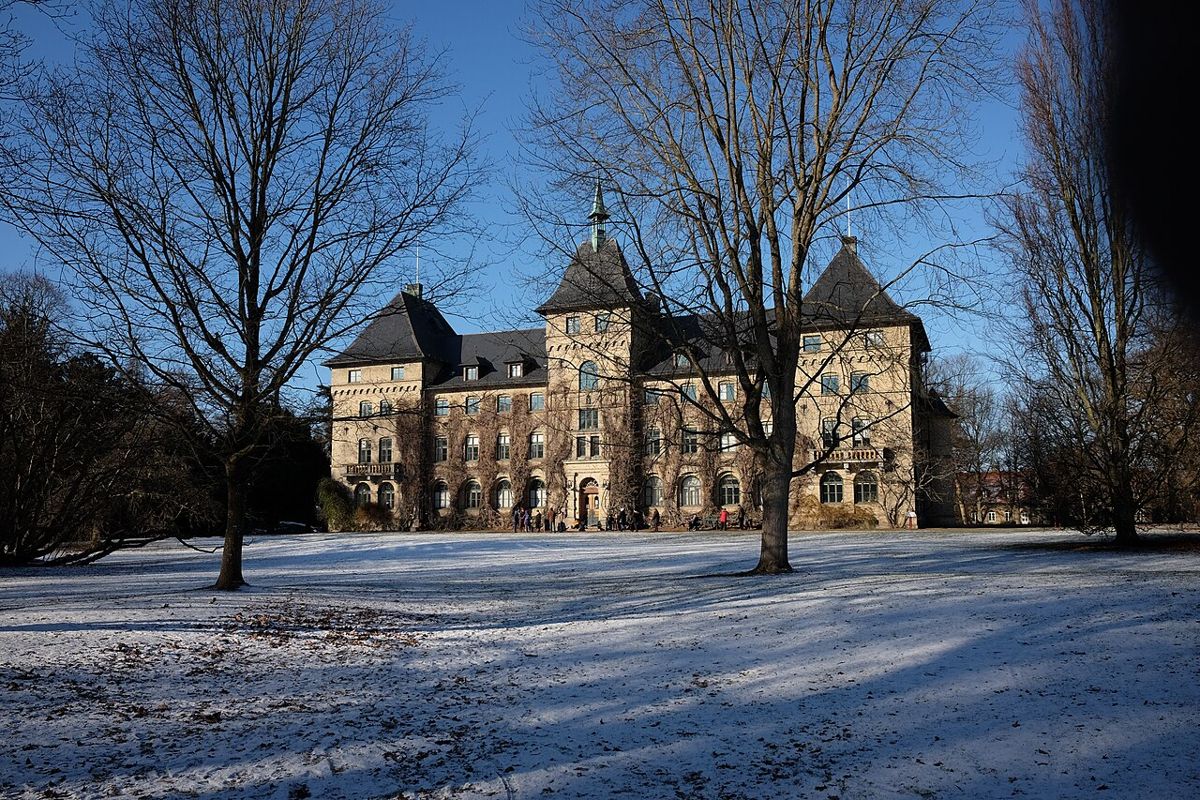 Alnarp Castle seen through the trees of Alnarpsparken