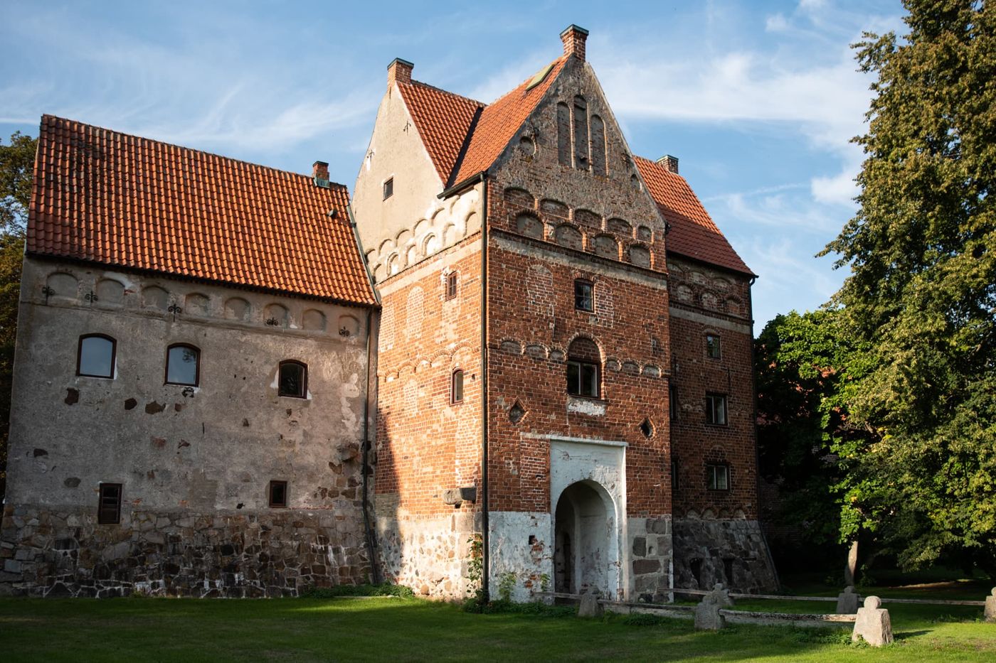 Borgeby Castle's medieval tower on a sunny day