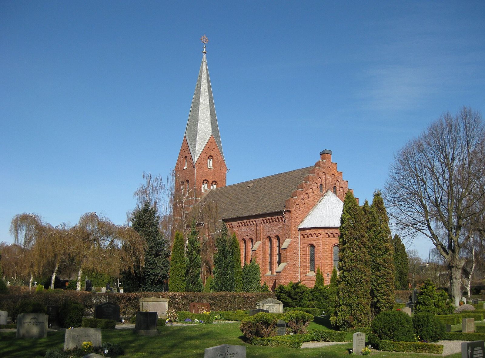 Flädie church among the fields